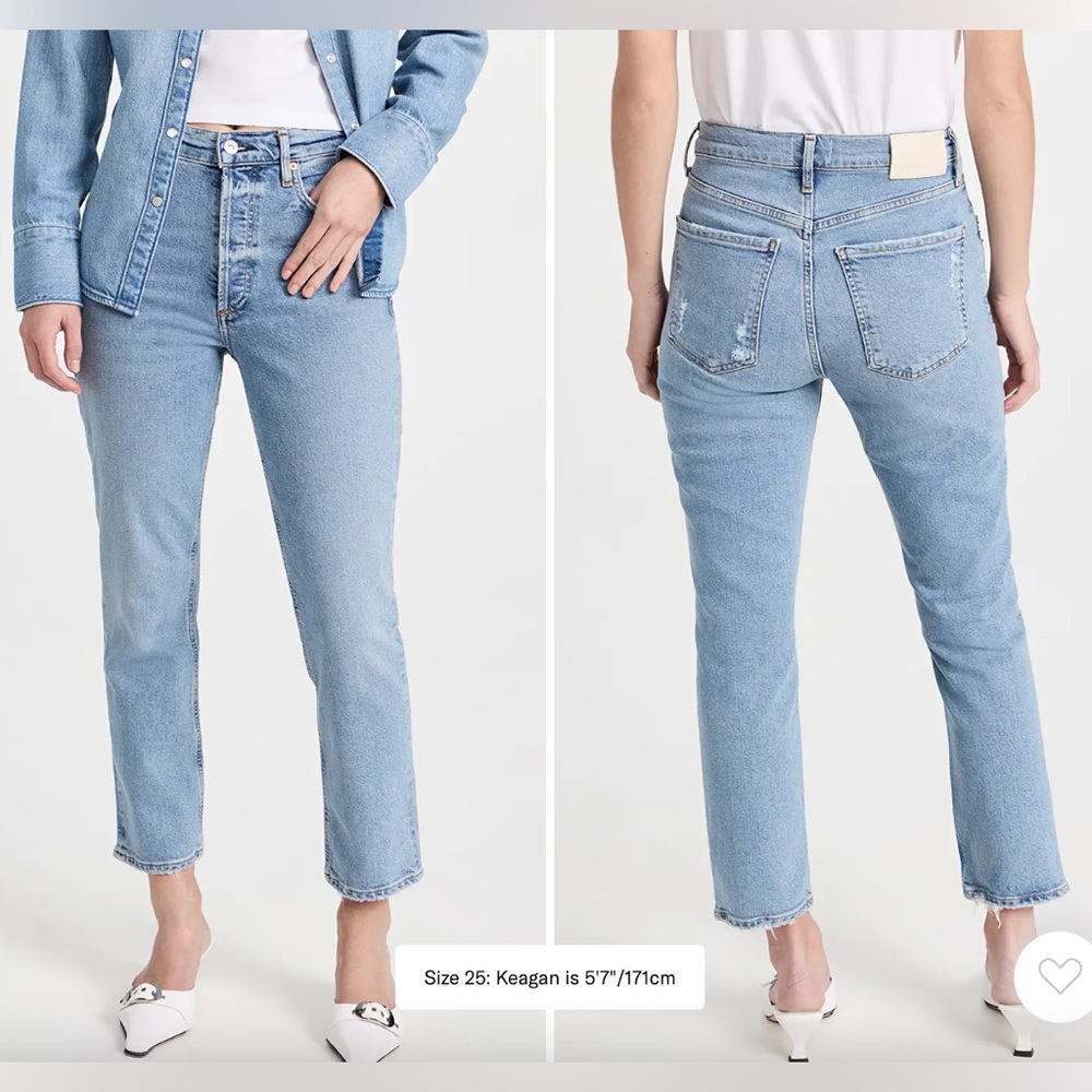Citizens of Humanity Charlotte High Rise Straight Crop Jeans, size 27